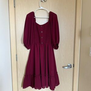 Bloomchic Burgundy Dress